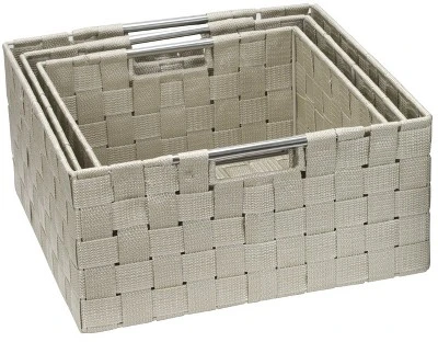 Sorbus Woven Basket Set With Built-in Carry Handles - Image 2