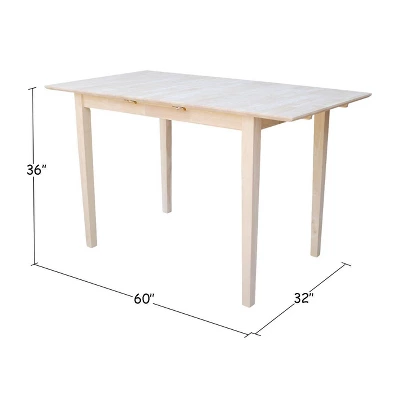 Counter Height Extendable Dining Table With Butterfly And Shaker Styled Legs - International Concepts - Image 7