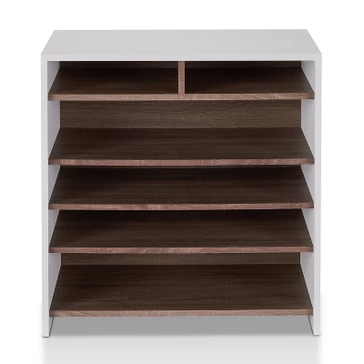 Farrar Contemporary Shoe Cabinet Chestnut Brown/White - HOMES: Inside + Out - Image 2