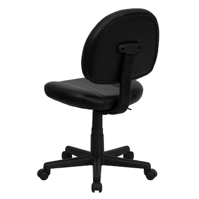 Emma And Oliver Mid-Back Black LeatherSoft Ergonomic Task Office Chair - Back Depth Adjustment - Image 6