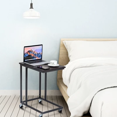 Costway Laptop Holder Sofa Side End MobileTable Multiple Stand Desk Notebook Beside Grey - Image 2
