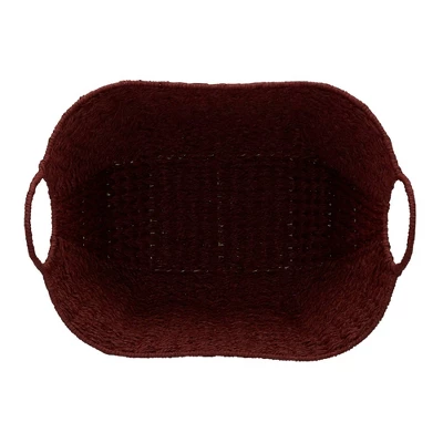 Household Essentials Tall Scoop Basket Paper Rope Burgundy - Image 2