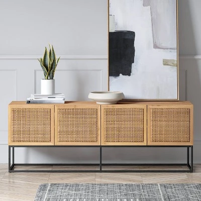 Belmar Woven TV Stand For TVs Up To 60" Natural - Thresholdâ˘