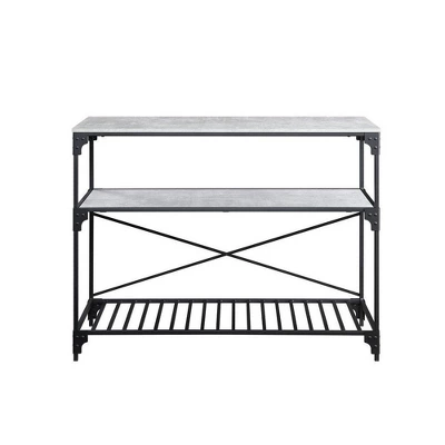 47" Jakob Kitchen Island Black/Concrete Finish - Acme Furniture - Image 3