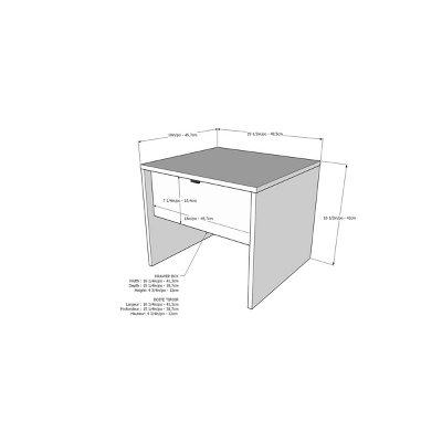 1 Drawer Nightstand - Nexera - Image 2