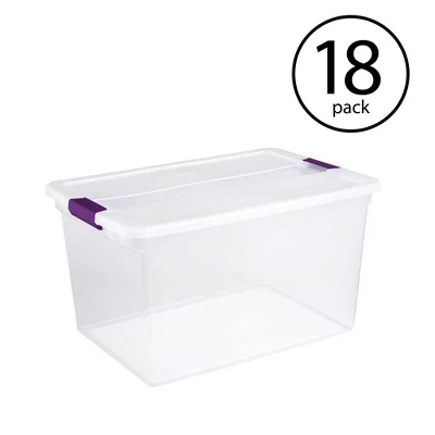 Sterilite 66 Quart Clear Plastic Latching Handle Storage Container Tote - Image 8