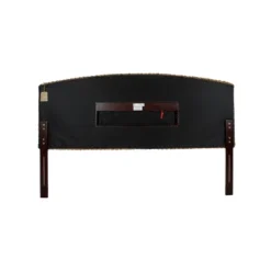 King Estern Banana Leaf Panel Headboard Dark Brown - Summerland Home