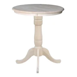 30" Round Top Pedestal Table Unfinished - International Concepts
