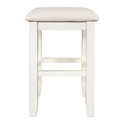 Rustic 3-Piece Counter Height Wood Dining Table Set With 2 Storage Drawers And 2 Stools-ModernLuxe - Image 12