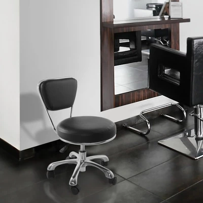 Saloniture Rolling Hydraulic Salon Stool With Backrest - Adjustable Swivel Chair For Spa Or Medical Office - Image 6