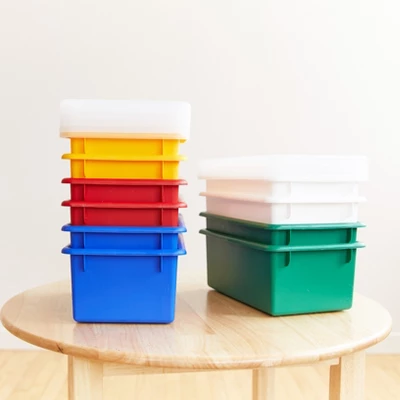 ECR4Kids Cubby Storage Bin With Non-Snap Lid, Plastic Conatiner, 10-Pack - Image 2