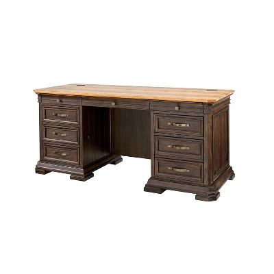 Sonoma Double Pedestal Desk Brown - Martin Furniture - Image 4