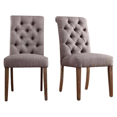 Set Of 2 Gramercy Button Tufted Dining Chair Wood - Inspire Q - Image 9