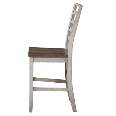 5pc Abacus Drop Leaf Counter Height Dining Set Alabaster/Honey - Steve Silver Co. - Image 10