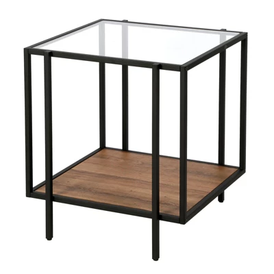 Black Bronze And Rustic Oak Side Table - Henn&Hart - Image 7
