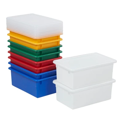 ECR4Kids Cubby Storage Bin With Non-Snap Lid, Plastic Conatiner, 10-Pack - Image 8