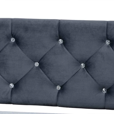 Cora Velvet Fabric Upholstered And Wood Daybed - Baxton Studio - Image 4
