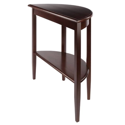 Concord Hall / Console Table, Half Moon With Drawer, Shelf - Antique Walnut - Winsome - Image 5