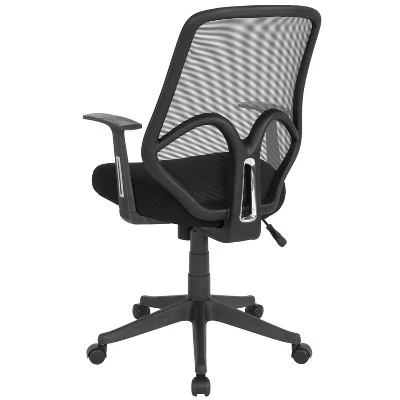 Flash Furniture Salerno Series High Back Black Mesh Office Chair With Arms - Image 2