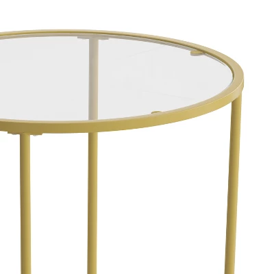Merrick Lane End Table With Round Frame And Vertical Legs - Image 8
