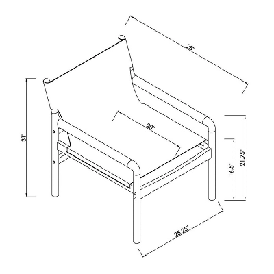 Northlake Dowel Frame Sling Accent Chair Canvas Cream - Threshold™ - Image 6