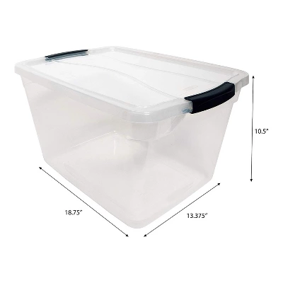 Rubbermaid Cleverstore Home Office Organization (6) 30 Qt & (12) 6 Qt Latching Stackable Plastic Storage Tote Container With Lid , Clear - Image 3