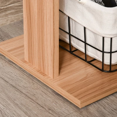 HOMCOM 360° Rotating Home Office Desk L Shaped Corner Computer Desk With Storage Shelves, Writing Table Workstation - Image 4