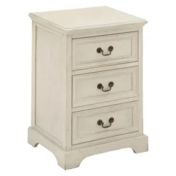 Wood 3 Stack Nightstand Antique Ivory - Olivia & May