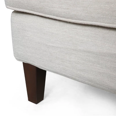 Fairburn Contemporary Pillow Back 3 Seater Sofa Beige/Espresso - Christopher Knight Home - Image 4