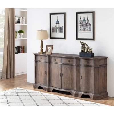 Gio 4 Door 4 Drawer Credenza Brown - Treasure Trove Accents - Image 4