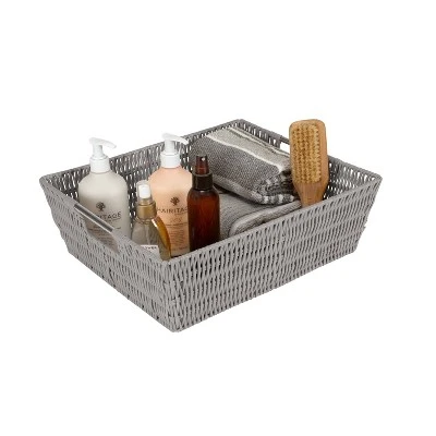 Simplify Rattan Tote With Sterling Silver Handles Gray - Image 3