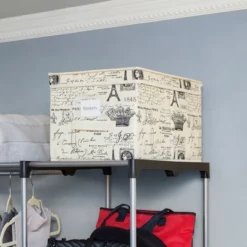 Home Basics Paris Collection Non-Woven Storage Box, Natural