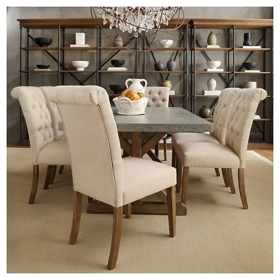 Set Of 2 Gramercy Button Tufted Dining Chair Wood - Inspire Q - Image 4