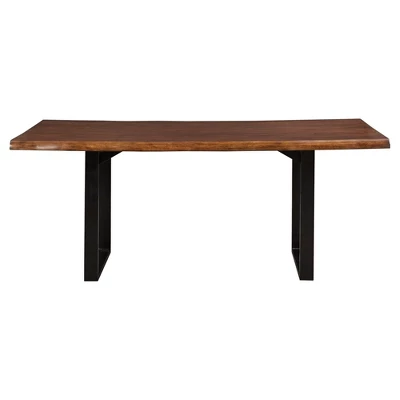 Hartwell Rustic Live Edge Wood And Metal Dining Table Brown - Inspire Q