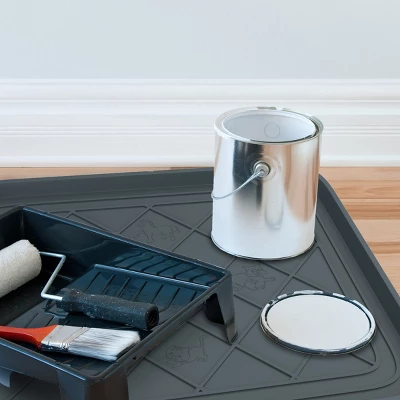 All Weather Boot Tray - Small Water-Resistant Plastic Utility Shoe Mat For Indoor And Outdoor Use In All Seasons By Stalwart (Gray) - Image 2