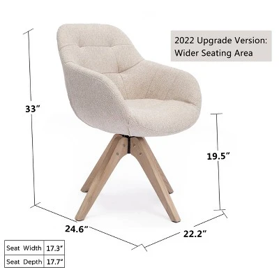 Upholstered Swivel Dining Armchair - Kinwell - Image 13
