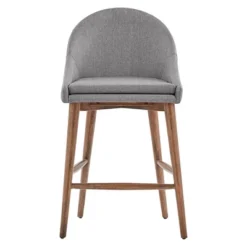 Set Of 2 24" Conrad Walnut Modern Counter Height Barstools - Inspire Q