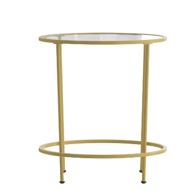 Merrick Lane End Table With Round Frame And Vertical Legs - Image 10
