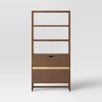70.5" Warwick Storage Bookcase Brown - Threshold⢠- Image 3