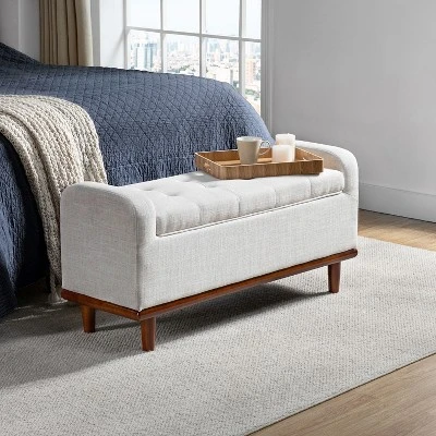 Edgaro Upholstered Storage Bench For Bedroom| ARTFUL LIVING DESIGN - Image 13