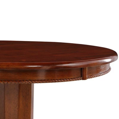Round Pedestal Bar Height Table Wood/Cherry - Boraam - Image 3