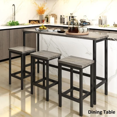 Counter Height Extra Long Dining Table Set With 3 Stools-ModernLuxe - Image 11
