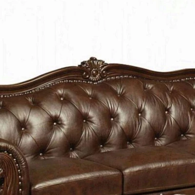 94" Anondale Sofa Espresso Top Grain Leather Match/Cherry - Acme Furniture - Image 4