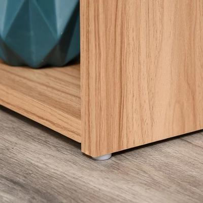 HOMCOM 360° Rotating Home Office Desk L Shaped Corner Computer Desk With Storage Shelves, Writing Table Workstation - Image 5