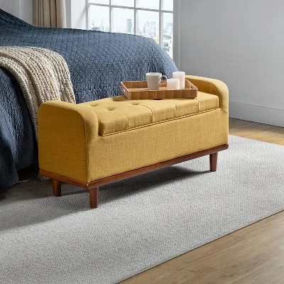 Edgaro Upholstered Storage Bench For Bedroom| ARTFUL LIVING DESIGN - Image 11