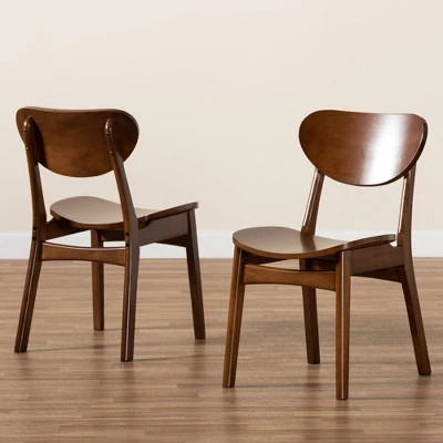 2pc Katya Wood Dining Chair Set Brown - Baxton Studio - Image 6