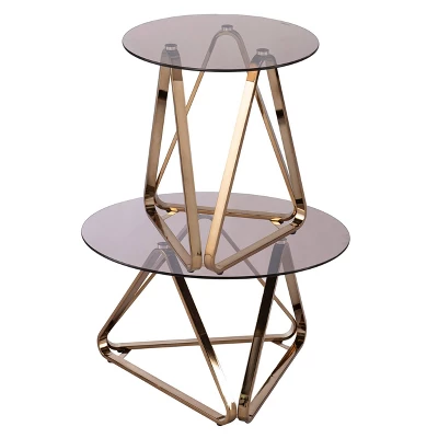 Tainbin Round End Table Champagne - Aiden Lane - Image 7