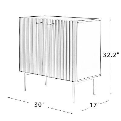 Knossos 30" Tall 2-Door Accent Storage Cabinet With Metal Legs | KARAT HOME - Image 9