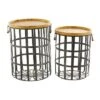 Set Of 2 Metal Storage Baskets Black - Olivia & May