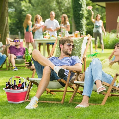 Hastings Home Collapsible Space-Saving Pop Up Handbasket And Storage Bin - Red - Image 4